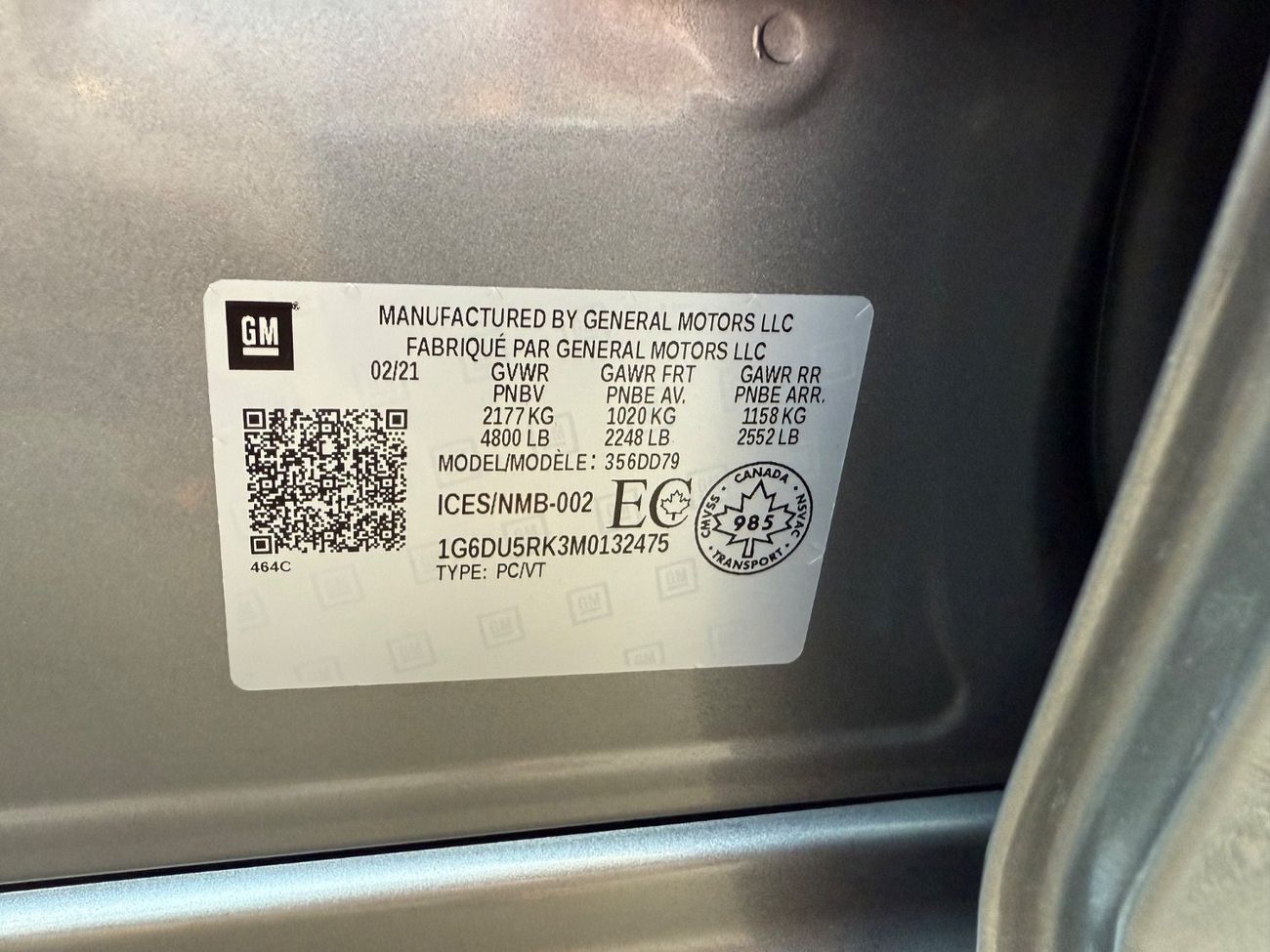 Cadillac CT5 Luxury 2.0T 2021 V SERIES 2.0 TURBOCHARGED PANORAMA FULLY LOADED CANADA SPEC