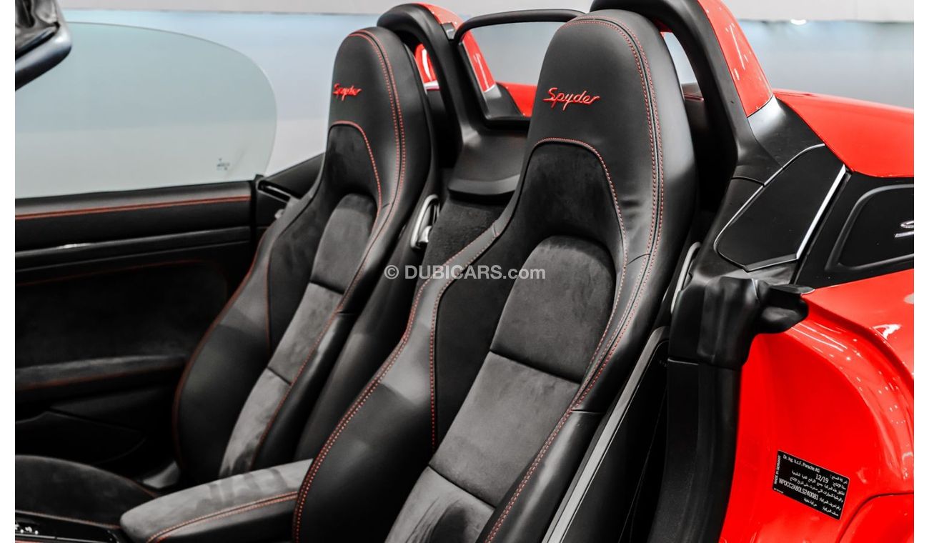 Porsche 718 Boxster 2020 Porsche 718 Spyder, Porsche Warranty + Service Contract, Low km, GCC