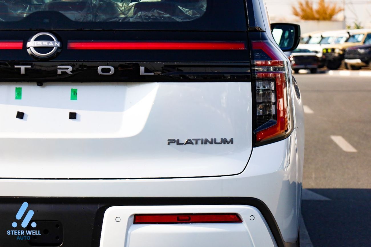 Nissan Patrol LE Platinum 2026 | Twin-Turbo AWD | 9AT | 8-Seater | Dual-Tone Black Roof & White Body | Red Interio