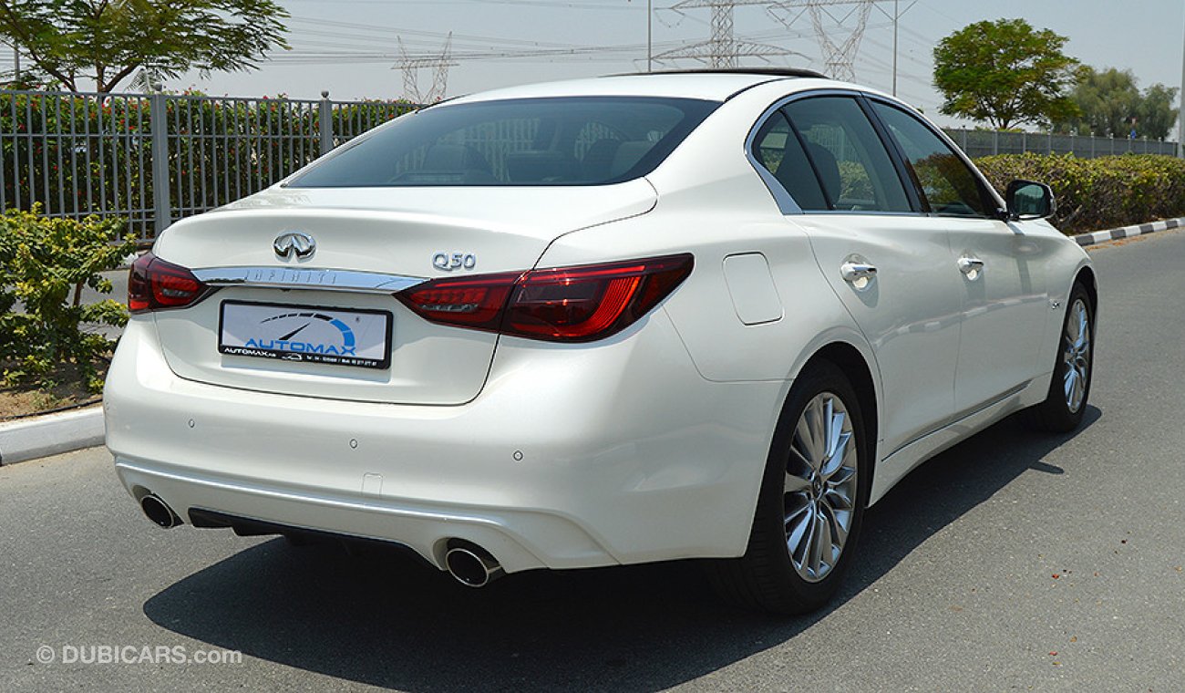 إنفينيتي Q50 2.0L I-4 Turbo, GCC, 0km with 5 Years or 200,000km Warranty from Dynatrade + 1 Free Service