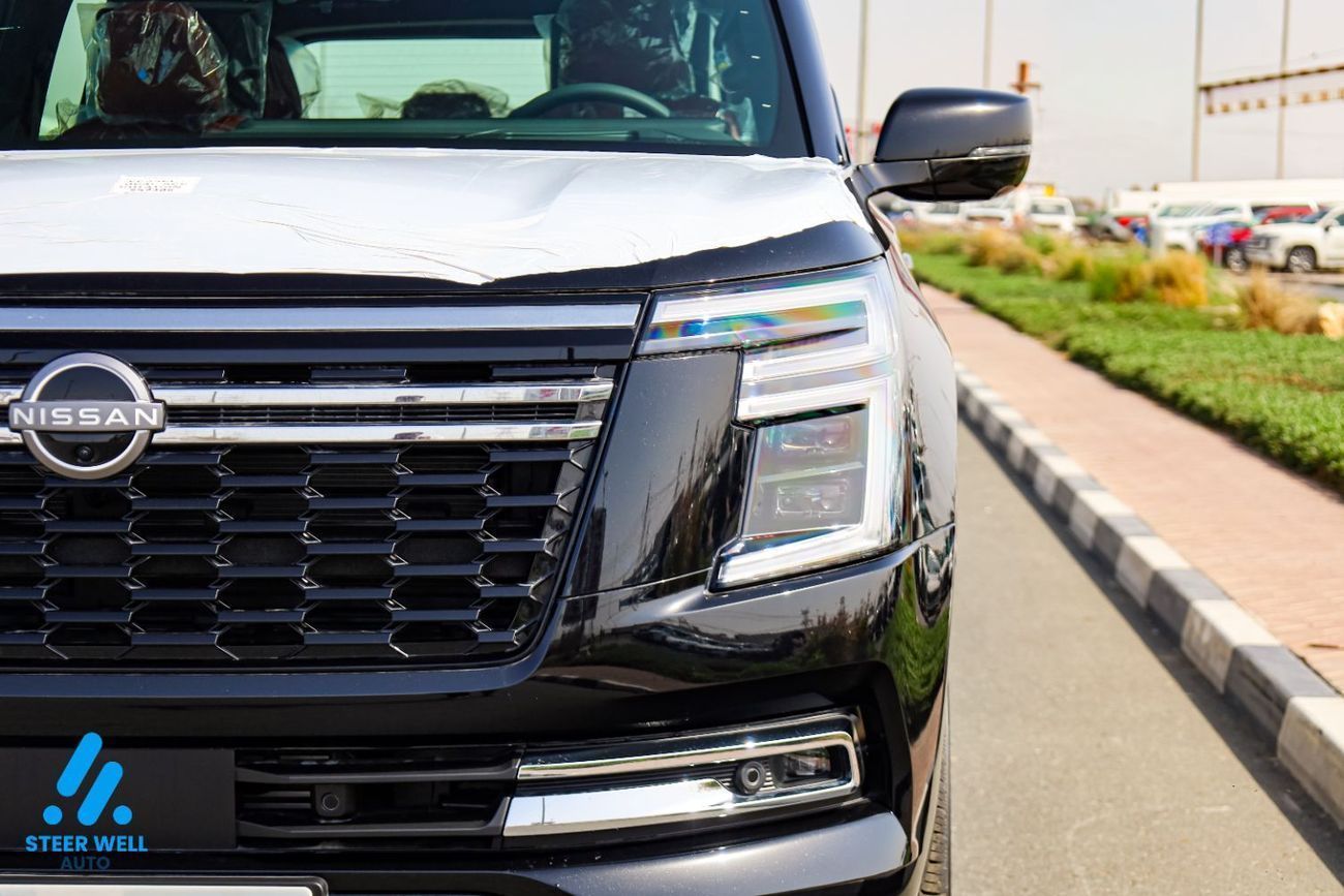 نيسان باترول LE Platinum | GCC | 3.5L V6 | AWD | Red Inter | 8-Seater SUV | Height Control | Export