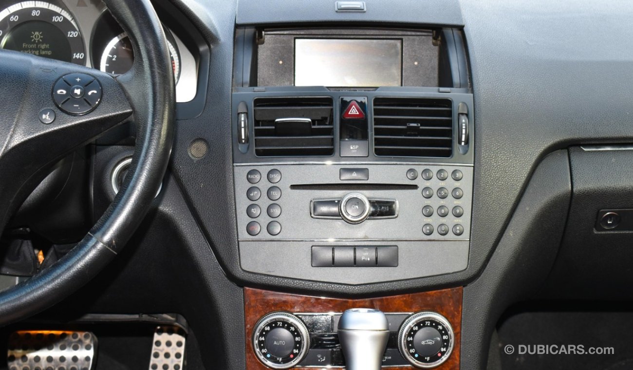 Mercedes-Benz C 300 2009 model, red color, number one, panorama, leather, cruise control, sensor wheels, in excellent co