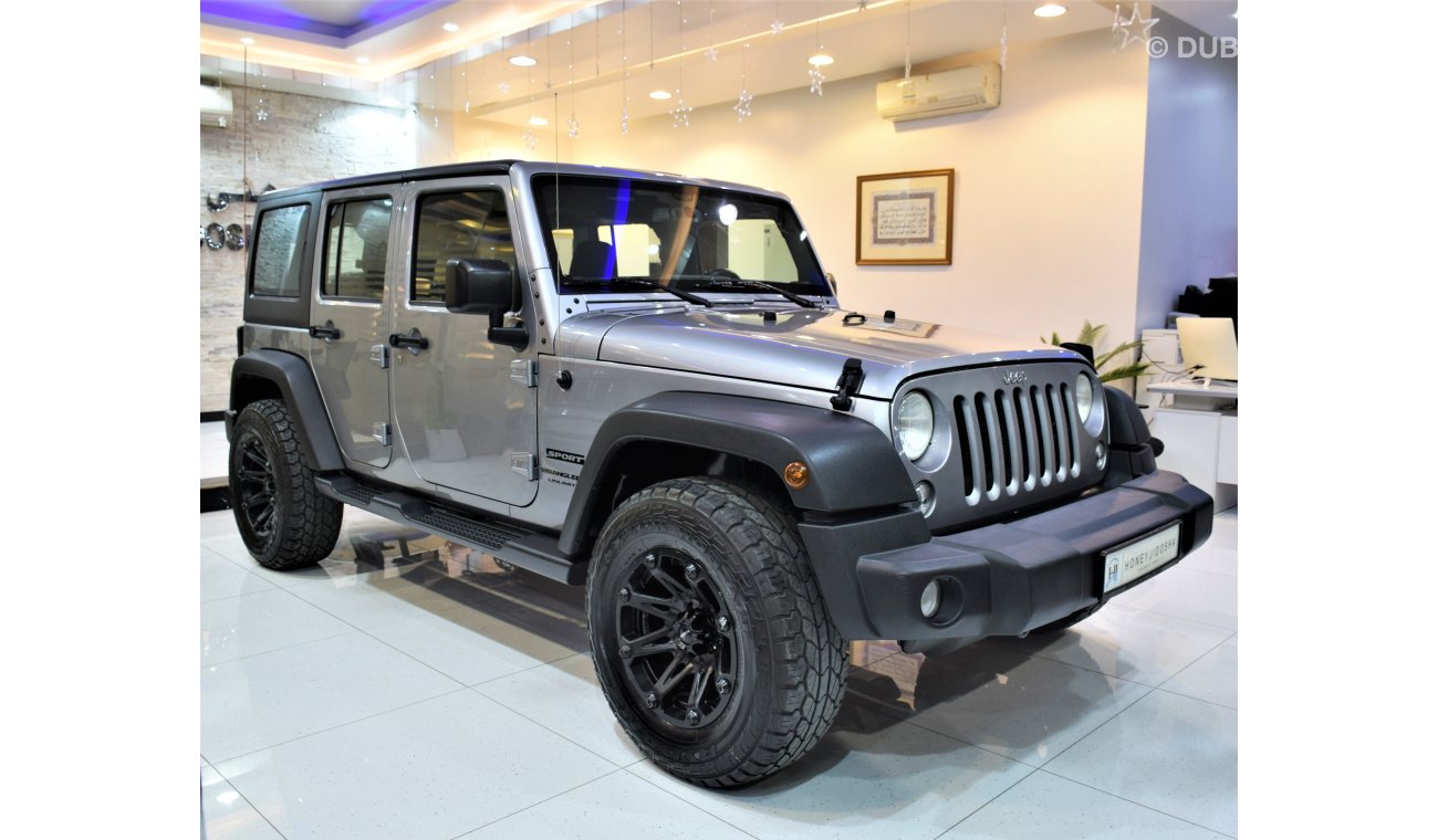 جيب رانجلر ORIGINAL PAINT ( صبغ وكاله ) Jeep Wrangler JK UNLIMITED SPORT 2018 Model!! in Grey Color! GCC