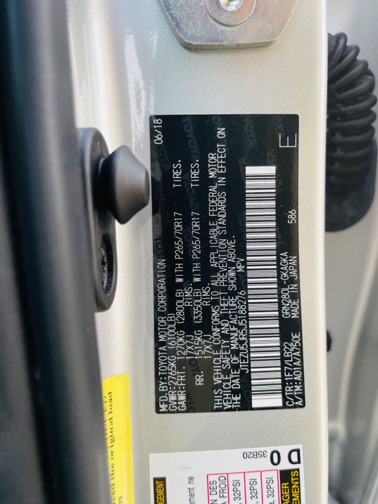 Toyota 4Runner 2018 4runner 7 seats sunroof