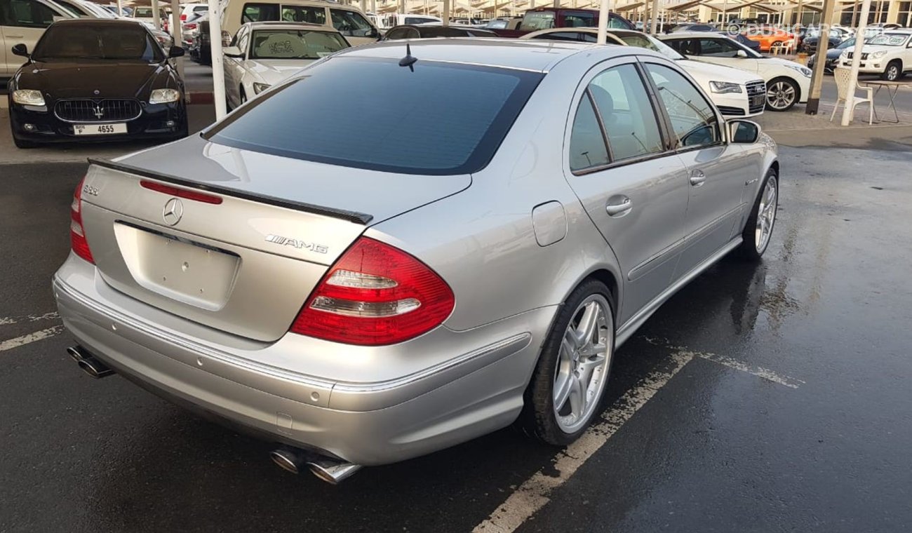 مرسيدس بنز E 55 AMG موديل 2005 وارد اليابان حاله ممتازه من الداخل والخارج حاله وكاله فل مواصفات فتحه وكراسي جلد ومثبت سر