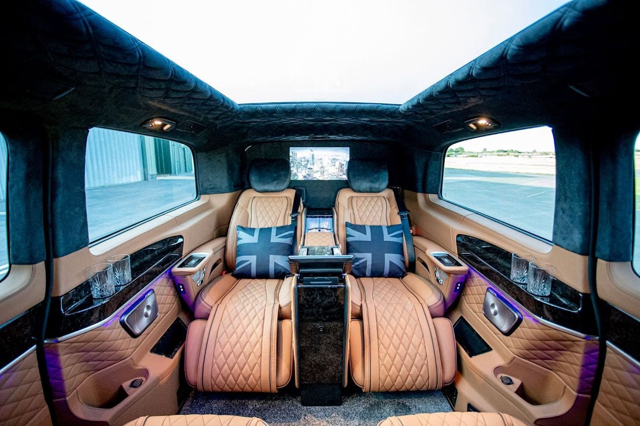 Mercedes Benz V300 Senzati® Jet Class® Oryx Edition® 6 Seat Saddle Brown Leather