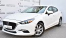 Mazda 3 1.6L S SEDAN 2019 GCC SPECS DEALER WARRANTY