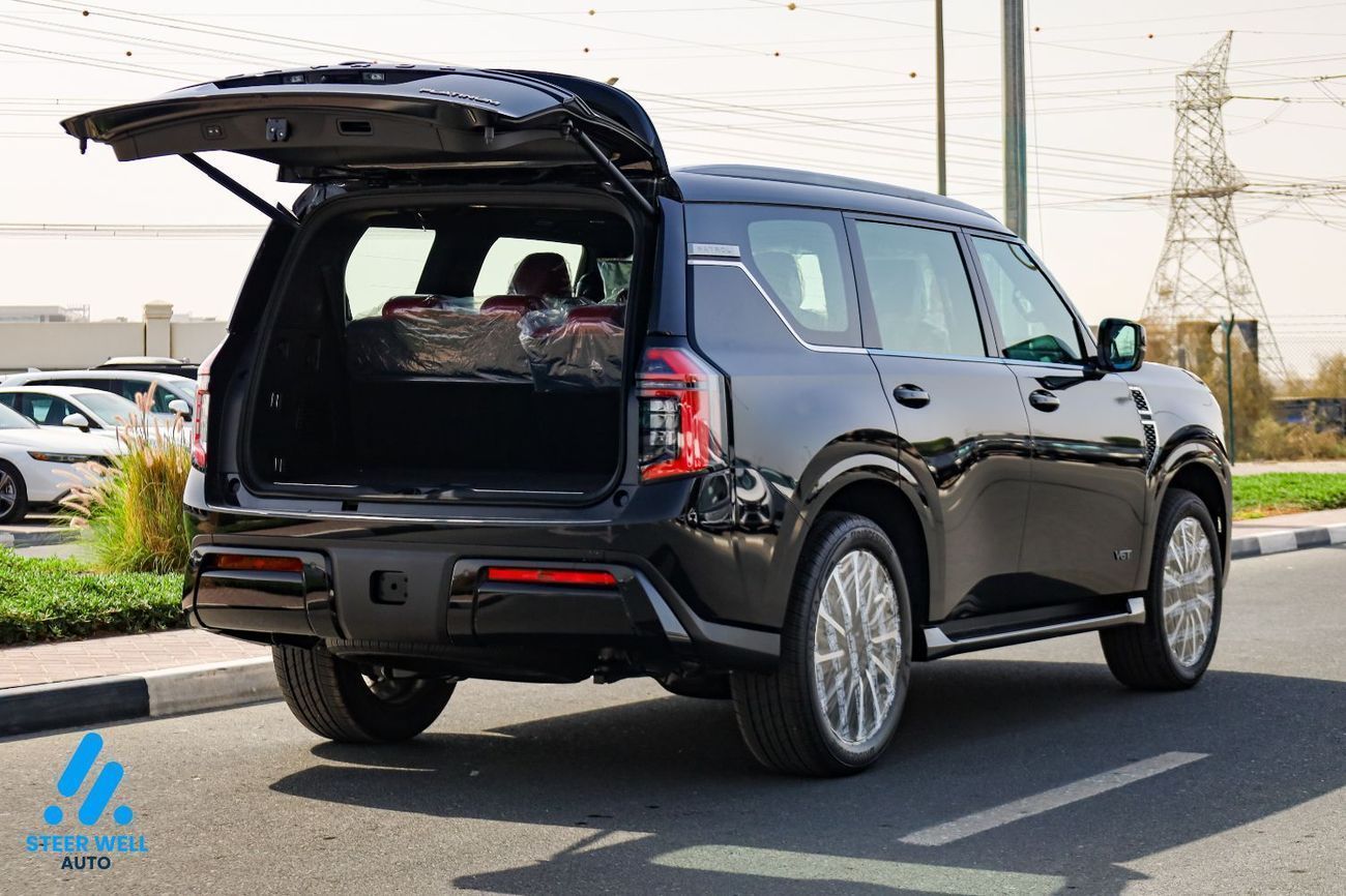 نيسان باترول LE Platinum | GCC | 3.5L V6 | AWD | Red Inter | 8-Seater SUV | Height Control | Export