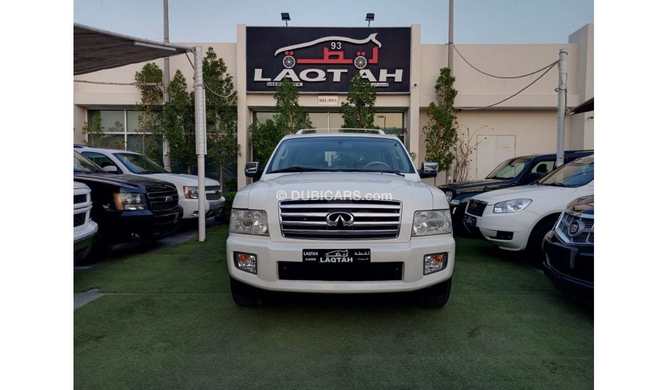 إنفينيتي QX56 خليجى موديل 2007  رقم واحد فتحه جلد رنجات حساسات بحاله ممتازه لاتحتاج لأى مصاريف
