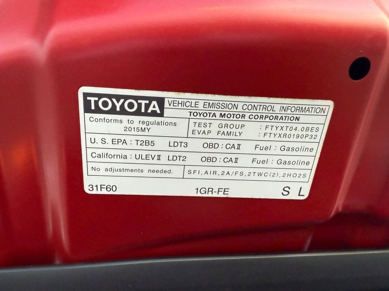 Toyota 4Runner SR5 (NON GCC) 2015 SR5 SPORT 4.0 US SPEC