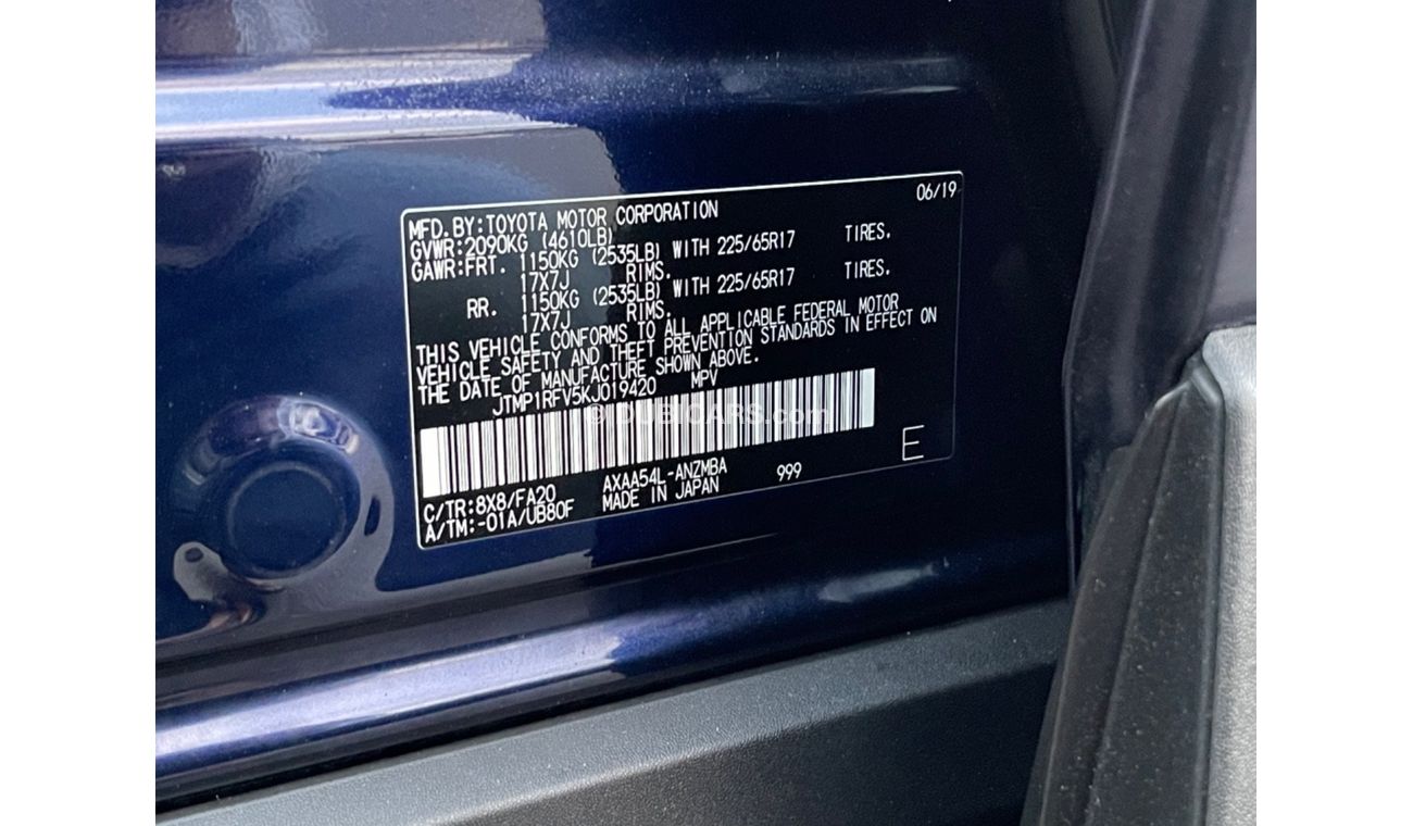 Toyota RAV4 2019 TOYOTA RAV4 XLE 4x4