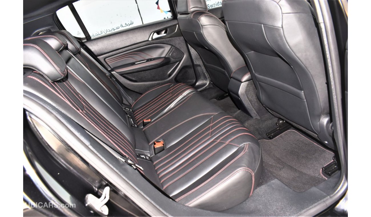 Peugeot 308 AED 1468 PM | 1.6L GT LINE GCC AGENCY WARRANTY UP TO 2026 OR 100000KM