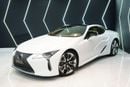 لكزس LC 500 Mark Levinson Audio, Ultra White, Tan Interior, 471 HP V8, GCC Specs!!