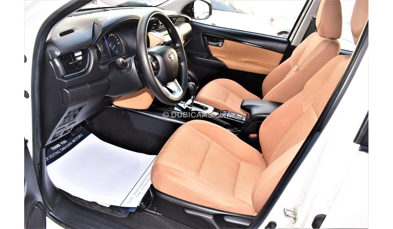 Toyota Fortuner AED 1599 PM | 2.7L EXR 4WD GCC DEALER WARRANTY