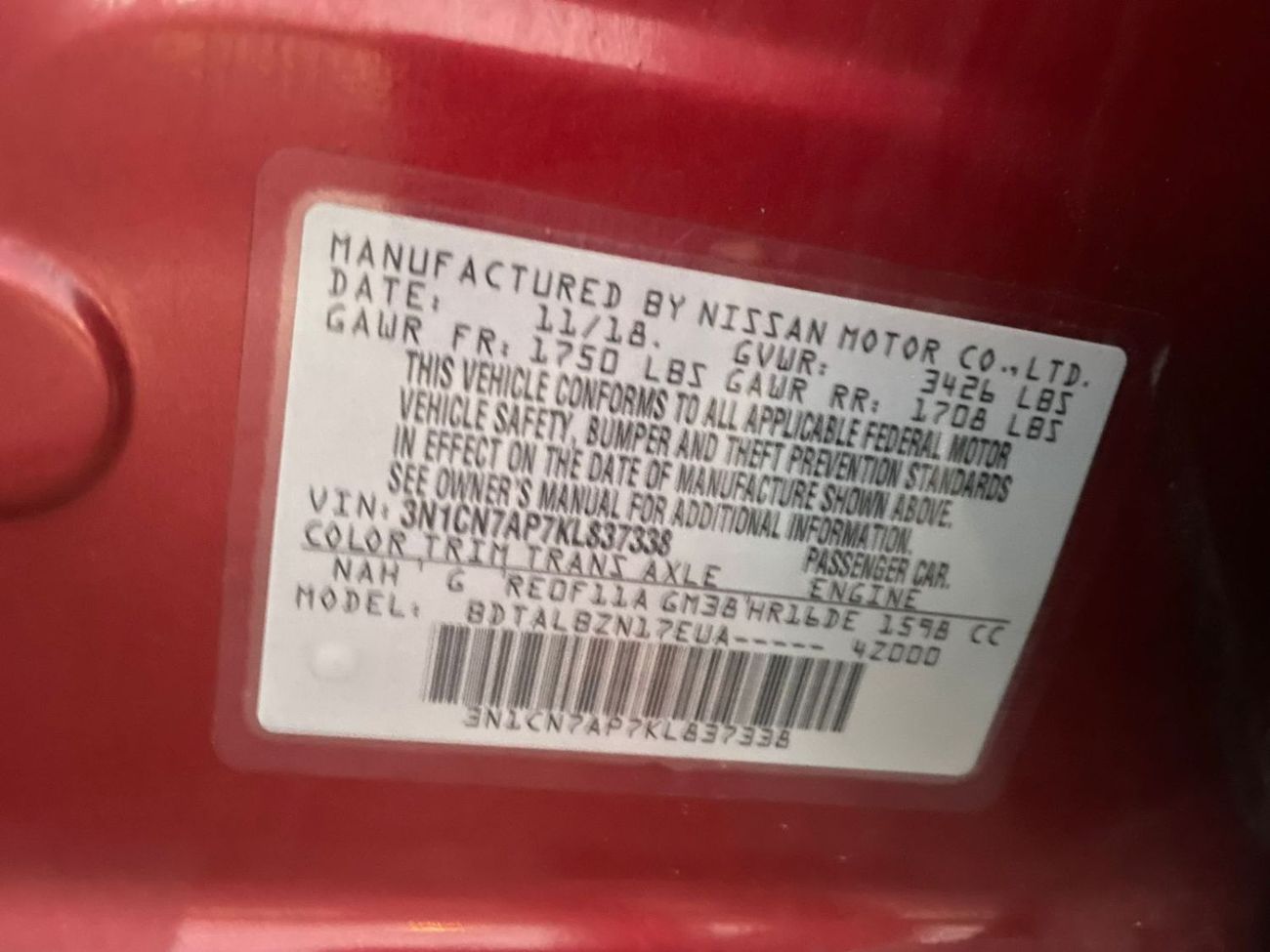 نيسان فيرسا 2019 Nissan Versa (Sunny) SV 1.5L V4 MidOption - Rear Cam