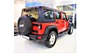 Jeep Wrangler ORIGINAL PAINT ( صبغ وكاله ) AMAZING Jeep Wrangler Sport Unlimited 2014 Model!! in Red Color! GCC Sp