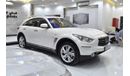 Infiniti QX70 EXCELLENT DEAL for our Infiniti QX70 ( 2015 Model ) in White Color GCC Specs