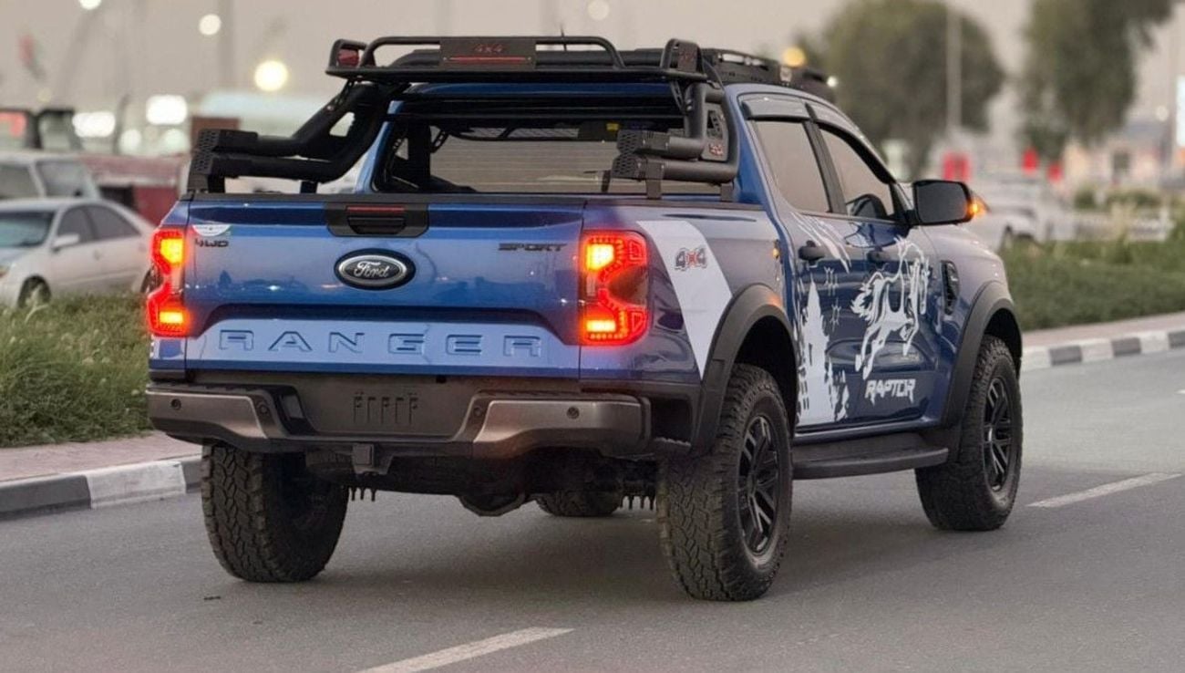Ford Ranger 2023 | 2.0L DIESEL | AT | RHD | FACELIFTED TO RAPTOR 2025 MODEL | HEAVY 4X4 SPORTS BAR WITH BASKET |