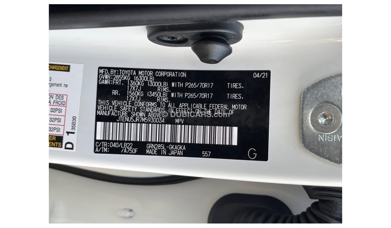 Toyota 4Runner 2021 TOYOTA 4RUNNER SR5 4x4 IMPORTED FROM USA