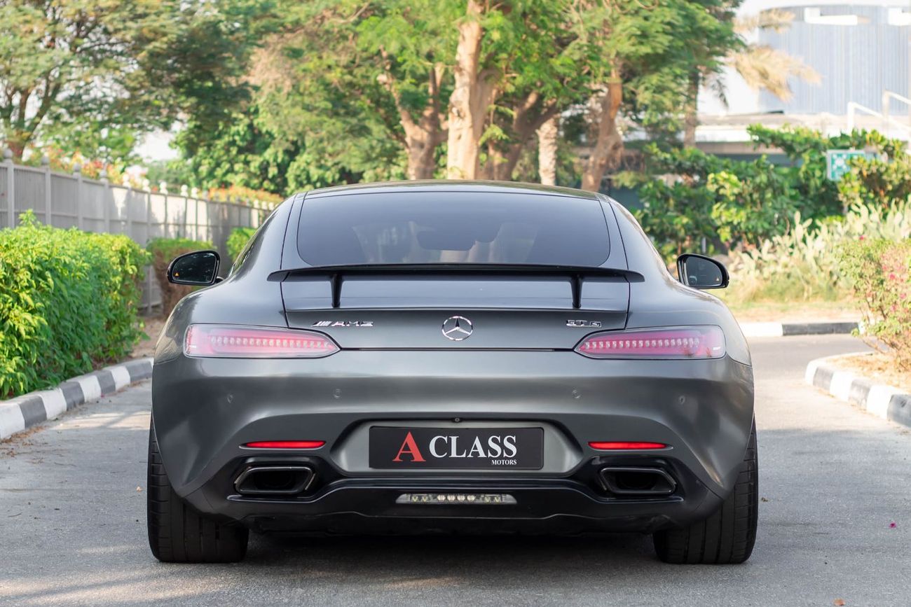 مرسيدس بنز AMG GT S Mercedes AMG GT S 2016 (GCC) in excellent condition, only 75,000 km. Powered by a 4.0L V8 Twin-Turbo