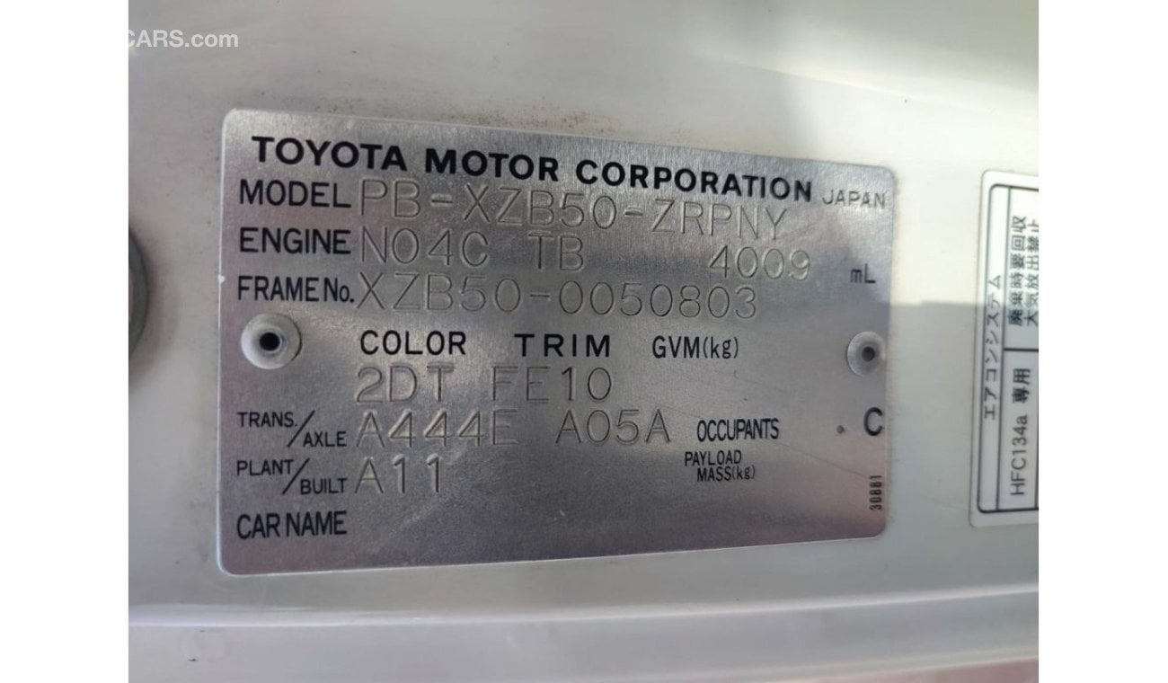 Toyota Coaster XZB50-0050803 - TOYOTA	COASTER (BUS) CC4200, DISELE RHD AUTO