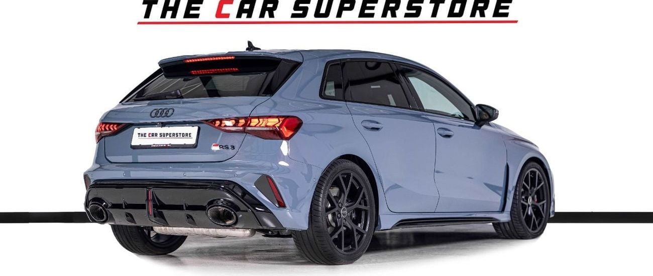 Audi RS3  AL Nabooda Warranty And Service Contract-Kemora Grey-19Inch Satin Black Rims