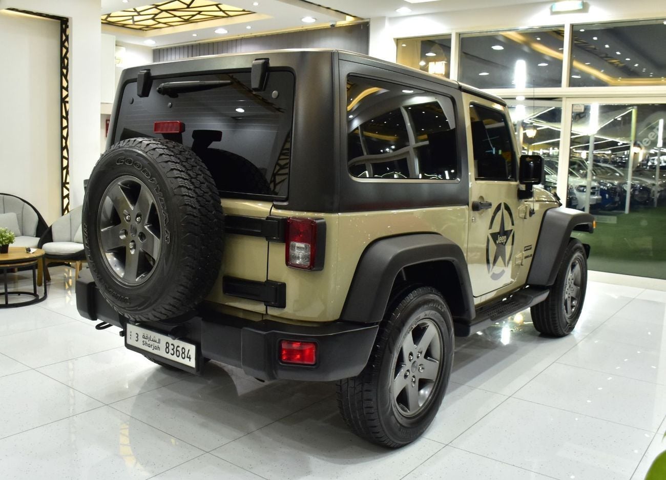 Jeep Wrangler SPORT EXCELLENT DEAL for our Jeep Wrangler Sport ( 2017 Model ) in Beige Color GCC Specs