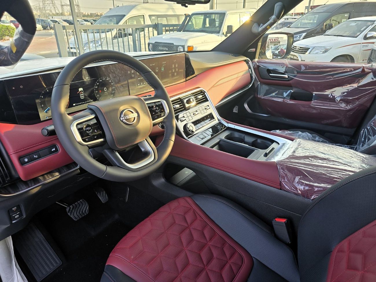 نيسان باترول Nissan Patrol Platinum SE 3.8L Petrol 4WD Gcc  white insid red 2026 Model