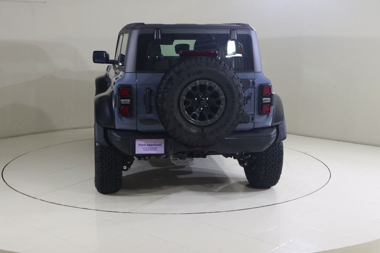 Ford Bronco Raptor B4D4925 BRONCO 4 DOORS RAPTOR 3.0L V6 ECOBOOST W/ ORANGE SBELTS BLACK/BLUE LTHR SSQTCH