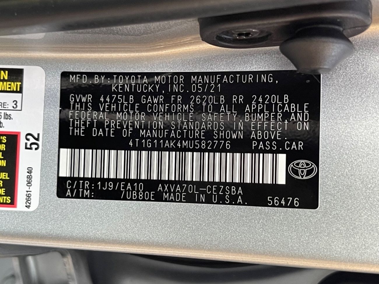 تويوتا كامري 2021 TOYOTA CAMRY SE IMPORTED FROM USA