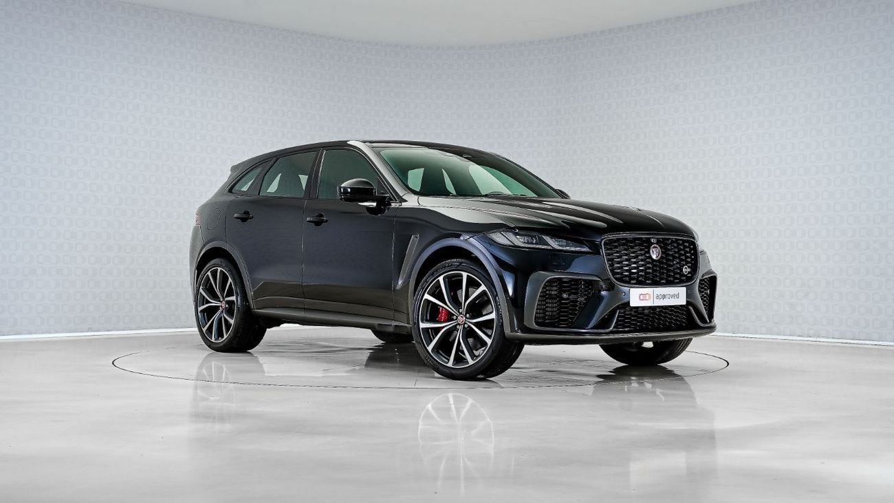 جاكوار F بيس Special Offer | AED 4,807 PM | Super Low KM, Warranty, Service Oct 2028 | F Pace P550 SVR