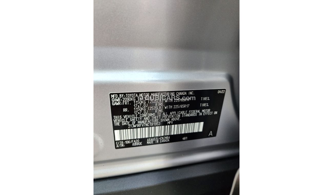 Toyota RAV4 TOYOTA RAV4 XLE FULL OPTIONS 2022 MODEL