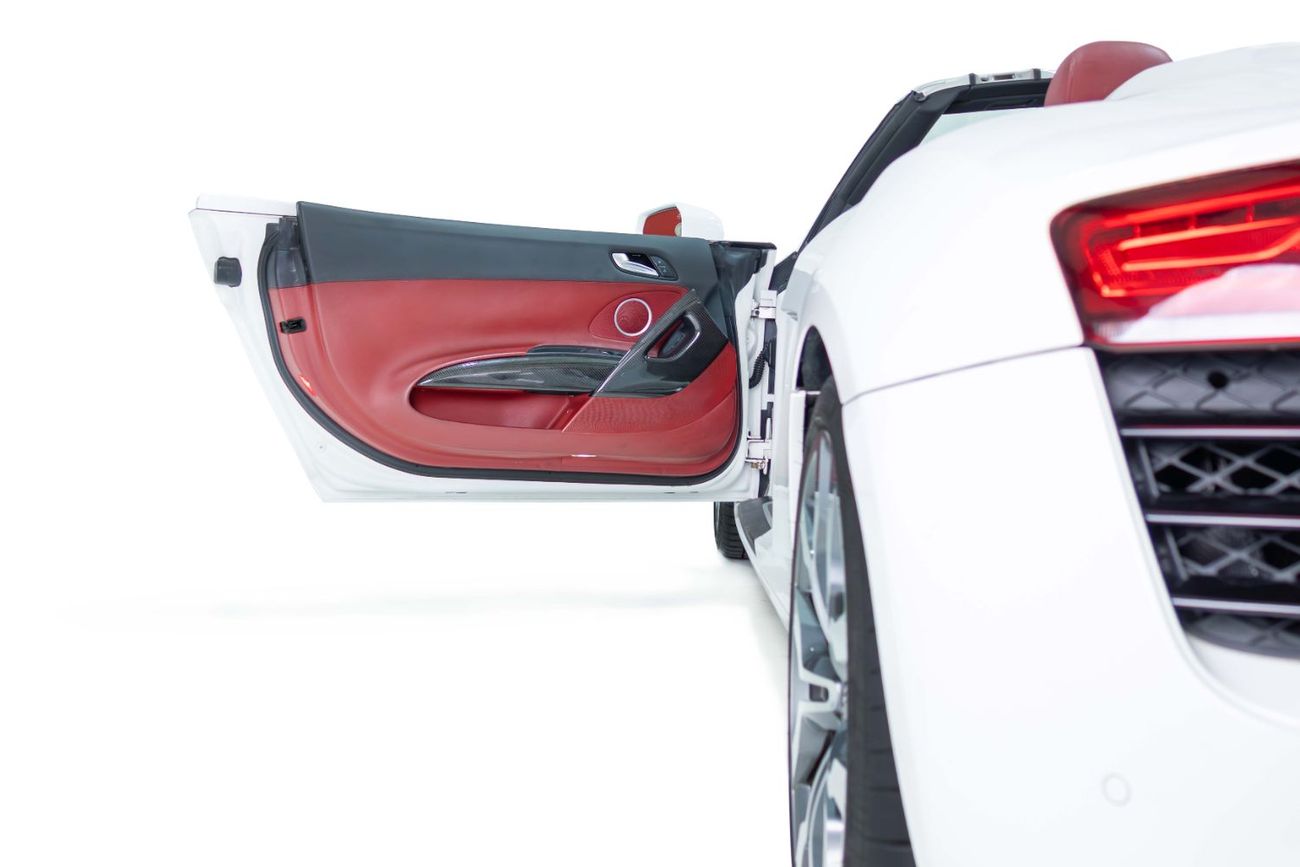 Audi R8 Spyder FSI 4.2L (430 HP) GCC-V8 Naturally Aspirated-Red Interior-Bang Olufsen Sound System