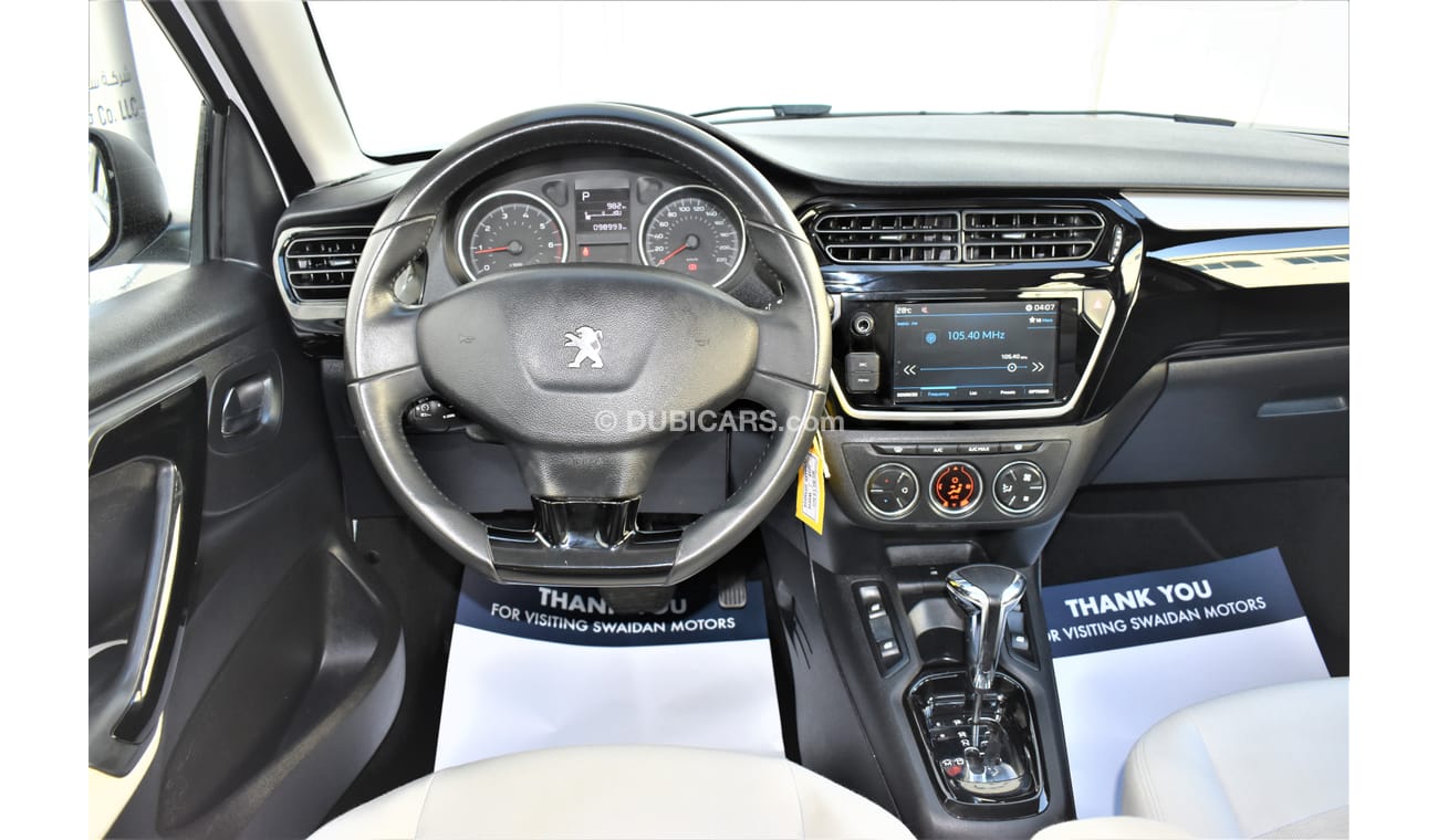 Peugeot 301 AED 529 PM | 1.6L ALLURE 2019 GCC DEALER WARRANTY