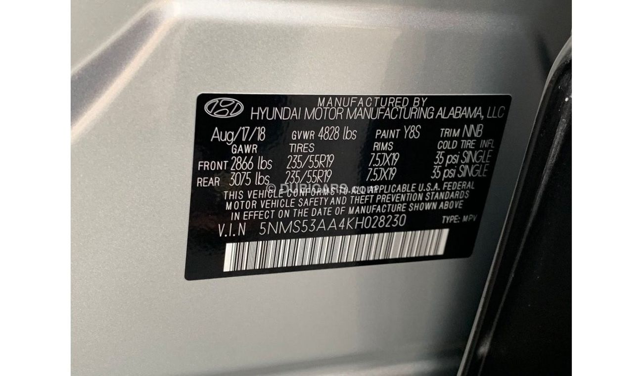 هيونداي سانتا في 2019 HYUNDAI SANTAFE PANORAMIC FULL OPTIONS IMPORTED FROM USA