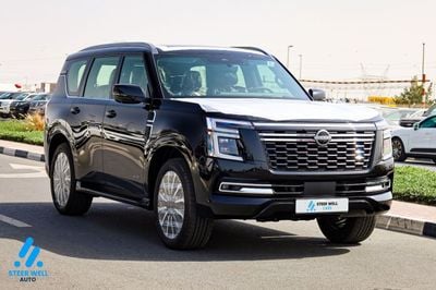 Nissan Patrol LE Platinum | GCC Specs | 3.5L Twin-Turbo V6 | AWD | 9AT | 8-Seater SUV | Height Control | Red Inter