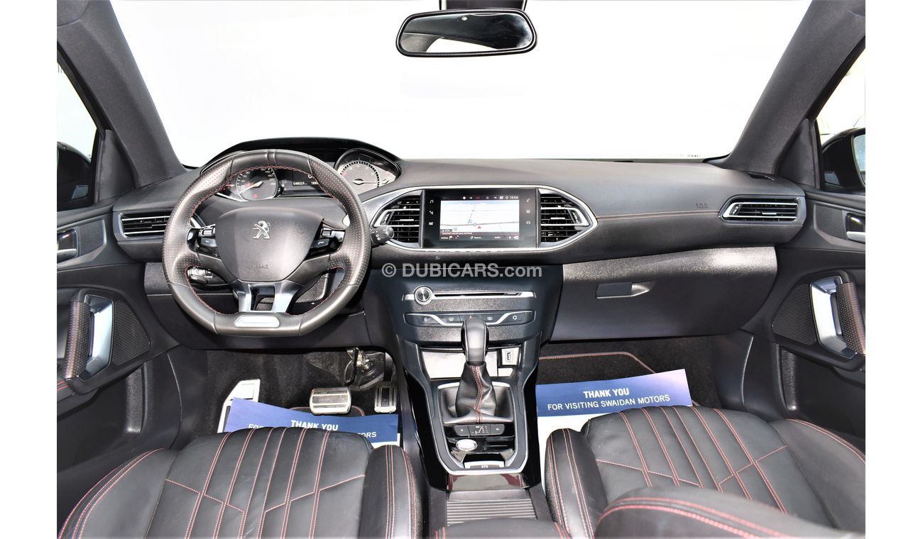 Peugeot 308 AED 1468 PM | 1.6L GT LINE GCC AGENCY WARRANTY UP TO 2026 OR 100000KM