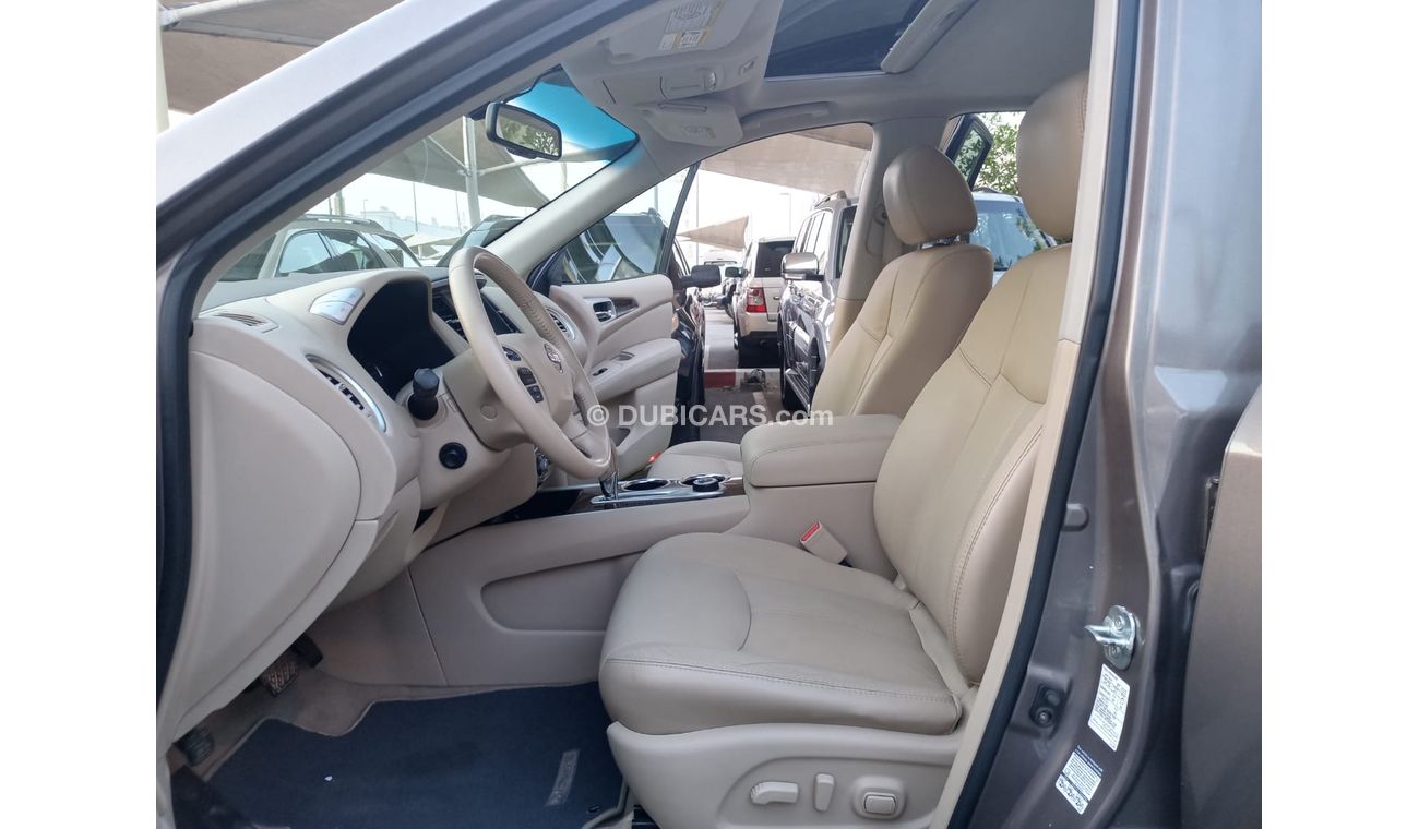 نيسان باثفايندر خليجى موديل 2014 بانوراما جلد مثبت سرعة تحكم شاشة كاميرا كرسى كهرباء بحالة ممتازة