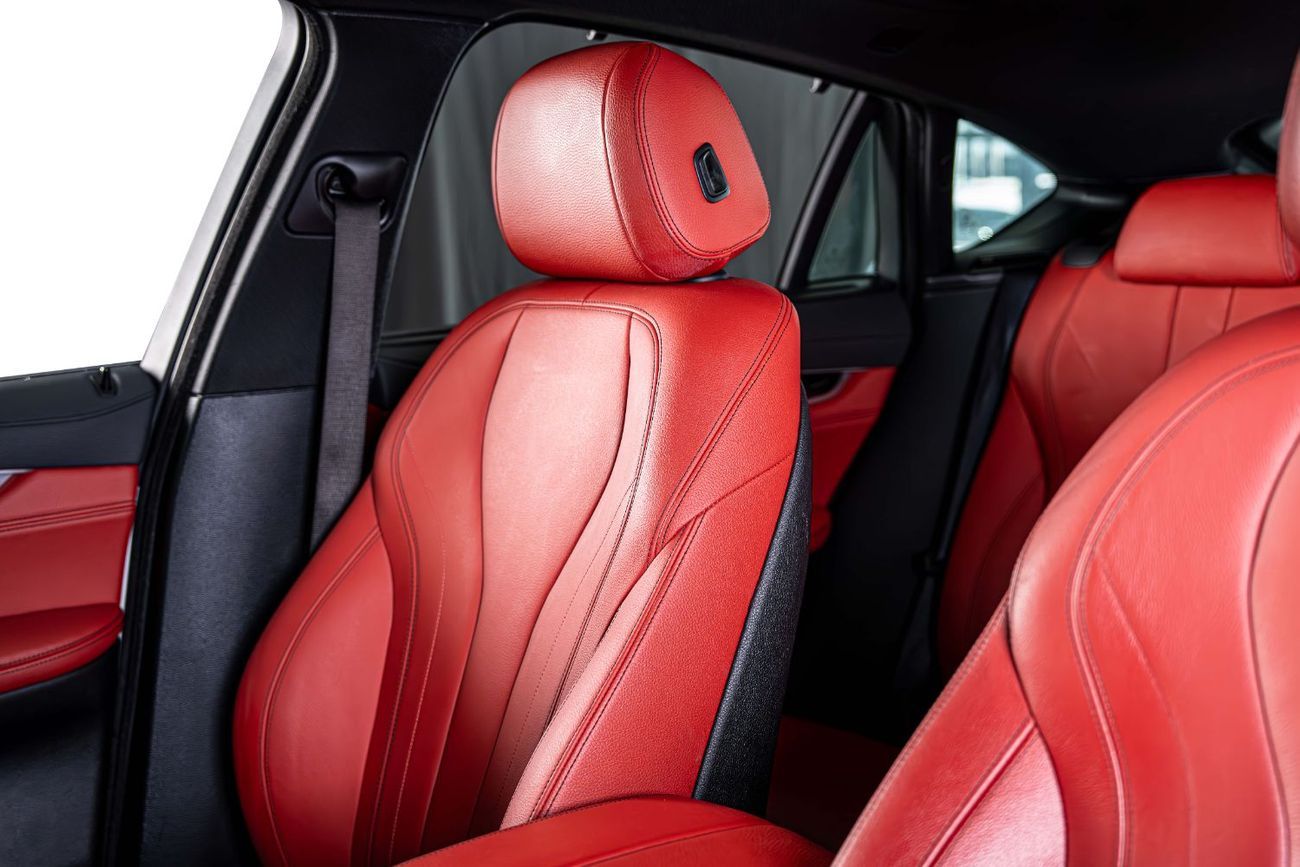 BMW X6 35i M Sport 3.0L X-Drive-MSport-GCC-Pearl White-Premium Red Leather Interior-M Sports Seats