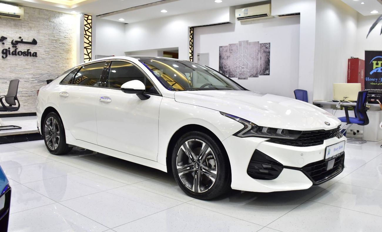 Kia K5 EXCELLENT DEAL for our KIA K5 GT-Line ( 2021 Model ) in White Color GCC Specs