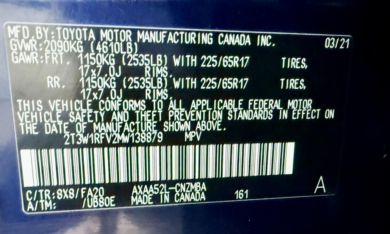 Toyota RAV4 2021 TOYOTA RAV4 XLE READY PUSH START Blue 2T3W1RFV2MW138879