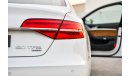 Audi A8 50TFSI Quattro -Under Warranty! Super Clean!  GCC - AED 2,472 per month - 0% Downpayment