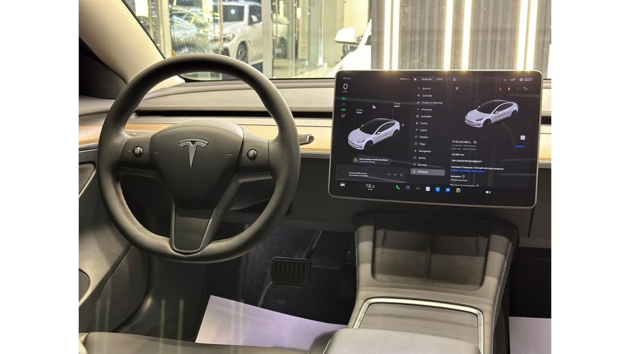 تسلا موديل 3 TESLA MODEL 3 LONG RANGE 2023 GCC 33000KM UNDER WARRANTY AND SERVICE CONTRACT NO ACCIDENT NO PAINT P
