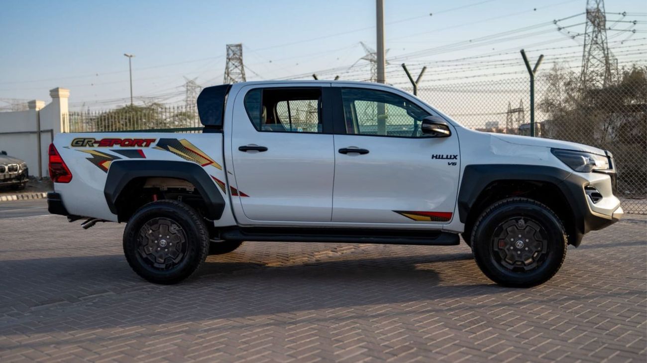 Toyota Hilux GR Sport 4.0L Automatic . Petrol . Pick Up Truck . Four Wheel Drive . 5 Seats . 4 Doors ▾