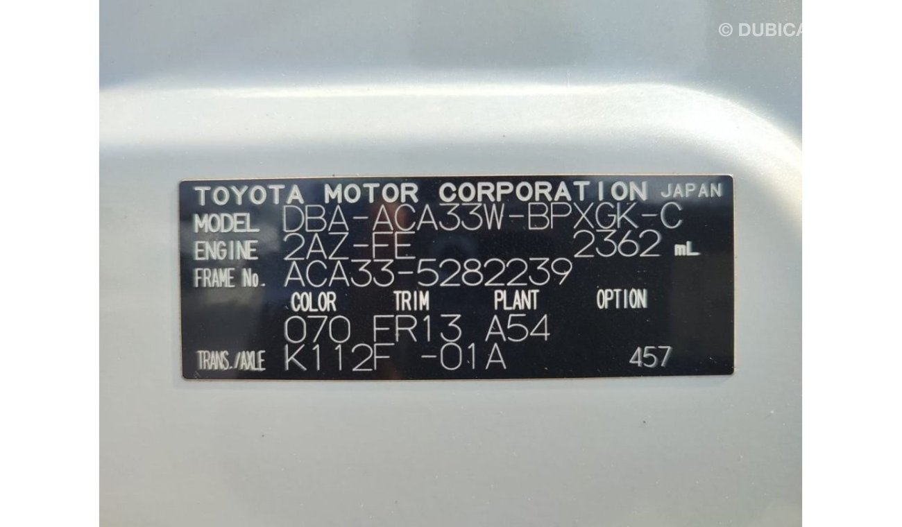 Toyota Vanguard ACA33-5282239