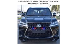 Lexus LX570 5.7L Petrol KURO, B4 LEVEL LIGHTWEIGHT ARMOURING FULLY COMPOSITE