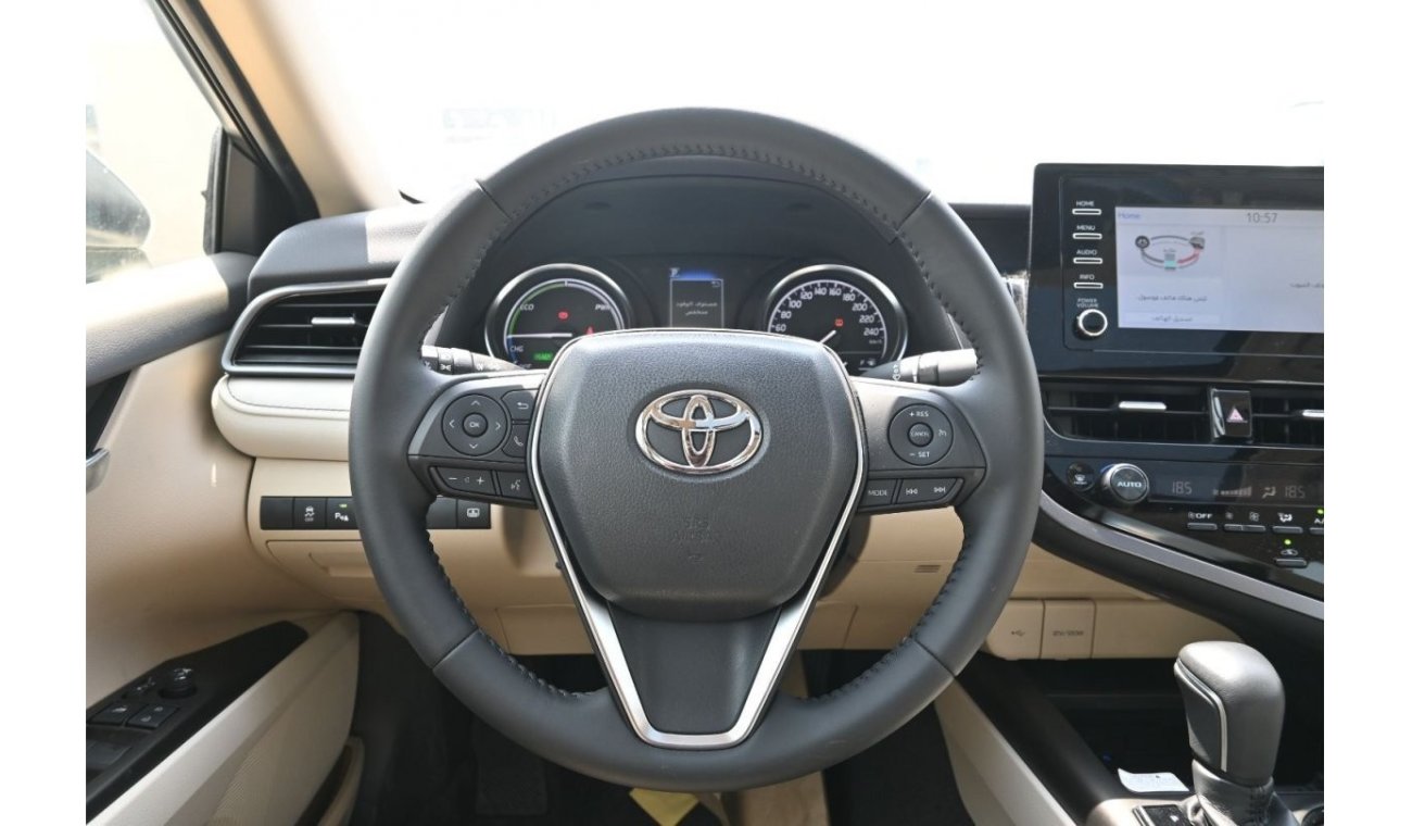 تويوتا كامري Toyota Camry GLE 2.5L Hybrid, Sedan, FWD, 4Doors, Cruise Control, Sunroof, Color White, Model 2024