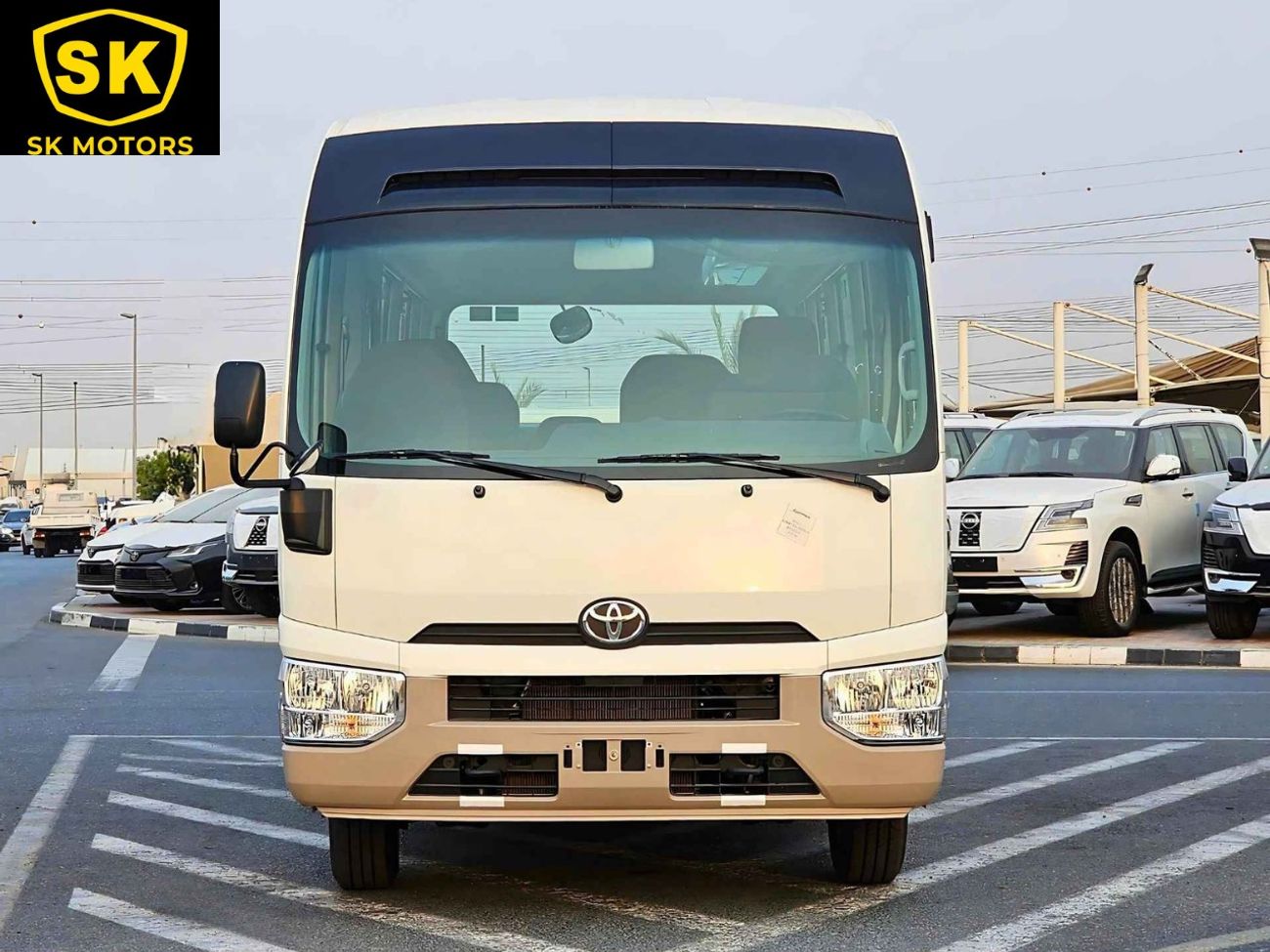 Toyota Coaster 2.7L PETROL M/T DUAL TONE / 23 SEATER /AUTO DOOR/HLF LUGGAGE RACK/CODE#COPB