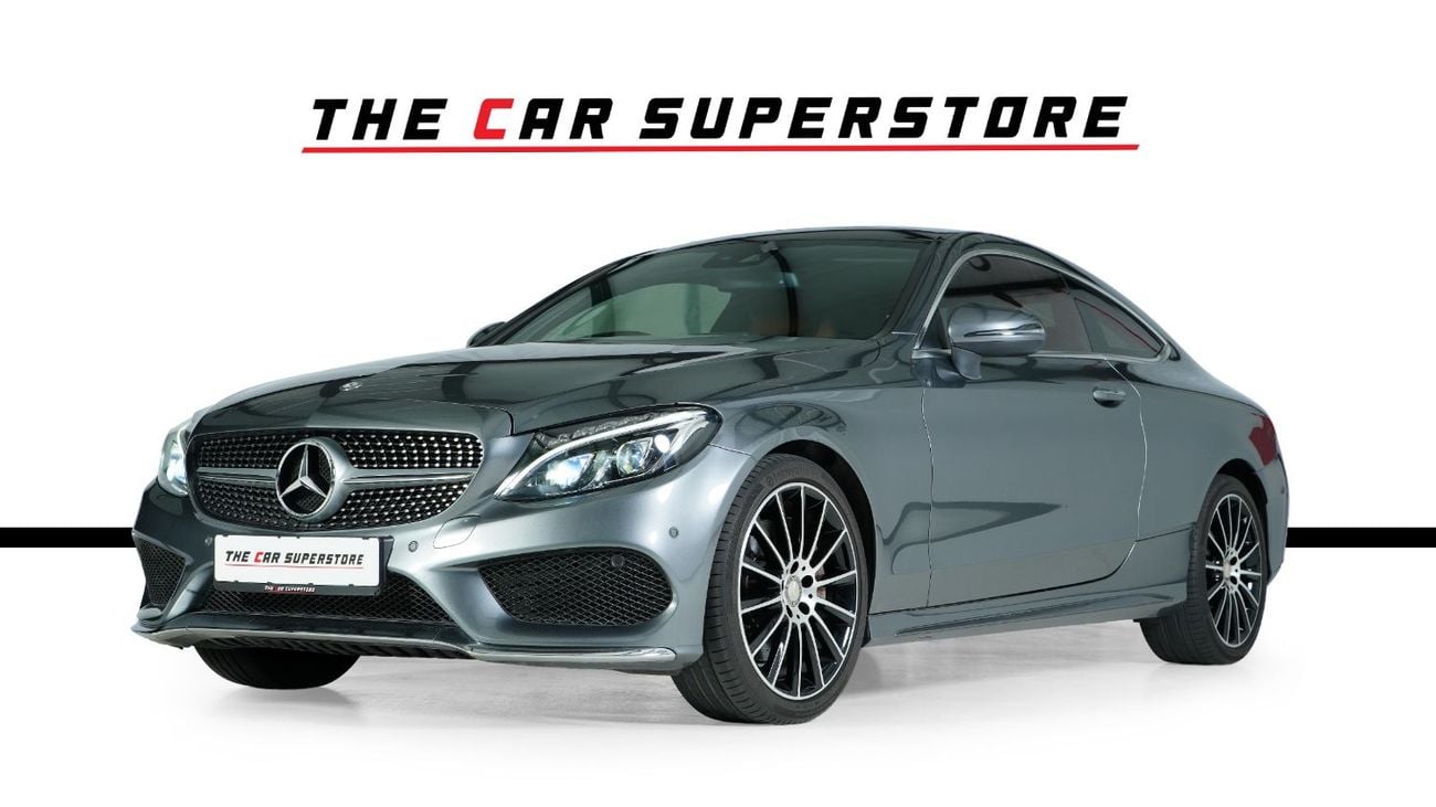 Mercedes Benz C200 AMG Coupe- GCC-Selenite Grey-AMG Body Styling-Panoramic Roof
