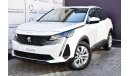 Peugeot 3008 AED 1279 PM | 1.6L ACTIVE 2022 GCC AGENCY WARRANTY UP TO 2026 OR 100K KM